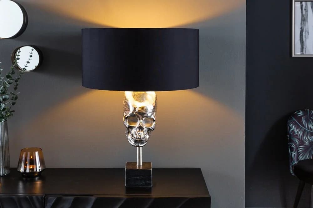 riess-ambiente Tischleuchte SKULL 56cm Schwarz/Silber Totenkopf Modern - Bild 3
