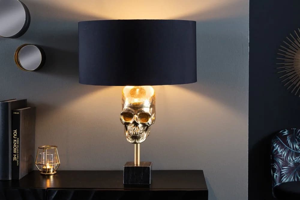 riess-ambiente Tischleuchte SKULL Totenkopf Schwarz/Gold Modern - Bild 3