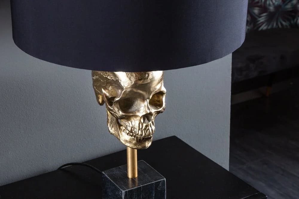 riess-ambiente Tischleuchte SKULL Totenkopf Schwarz/Gold Modern - Bild 4