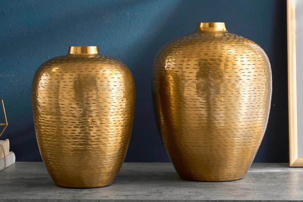riess-ambiente Tischvase ORIENTAL 32cm gold Hammerschlag Design Set 2 St - Bild 4