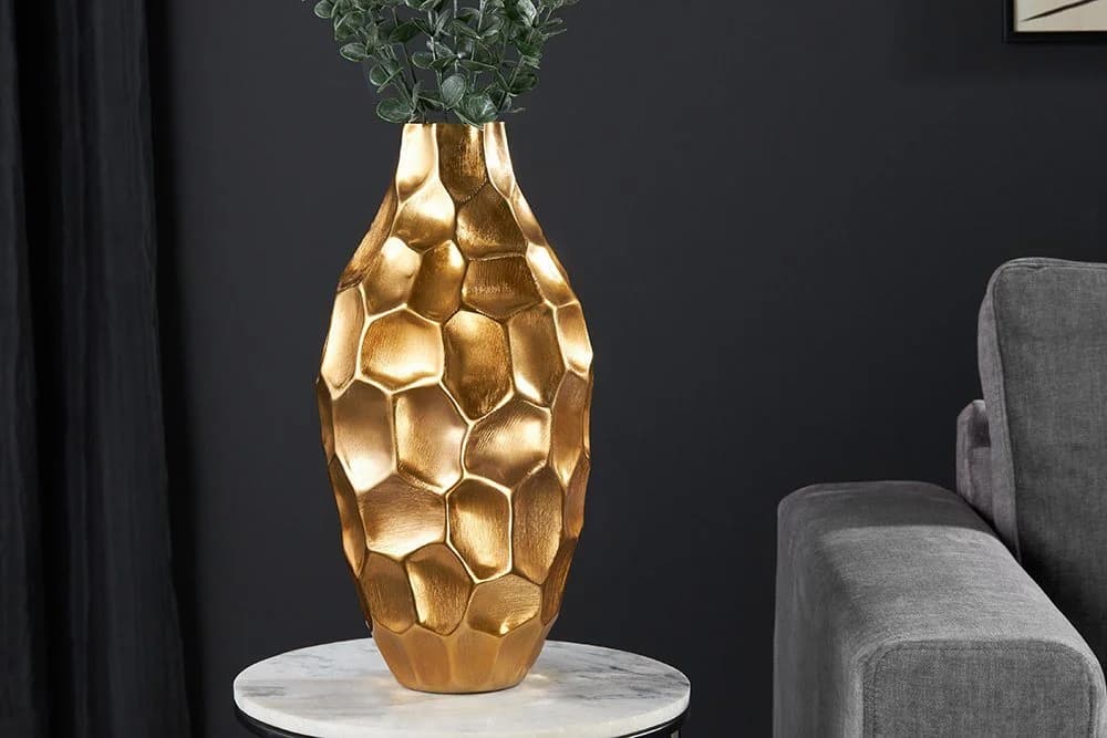 Riess Ambiente Vase ORGANIC ORIENT 45cm Gold Hammerschlag-Design - Bild 2