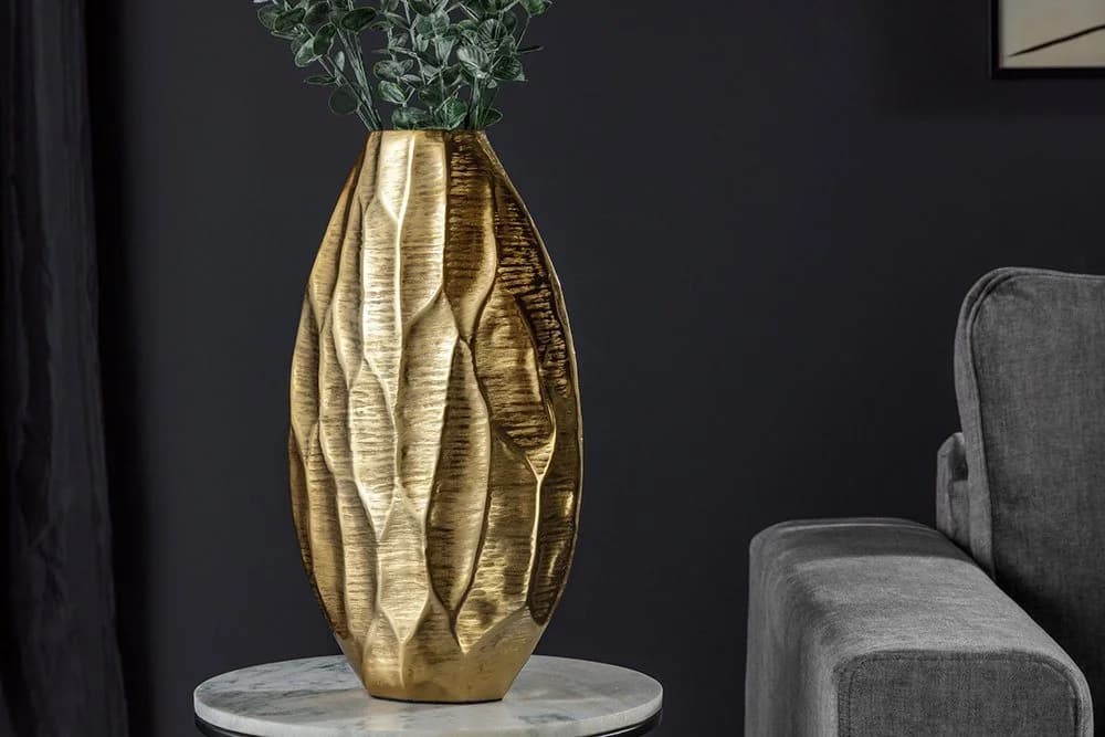 riess-ambiente Tischvase ORGANIC ORIENT 44cm Gold Hammerschlag-Design