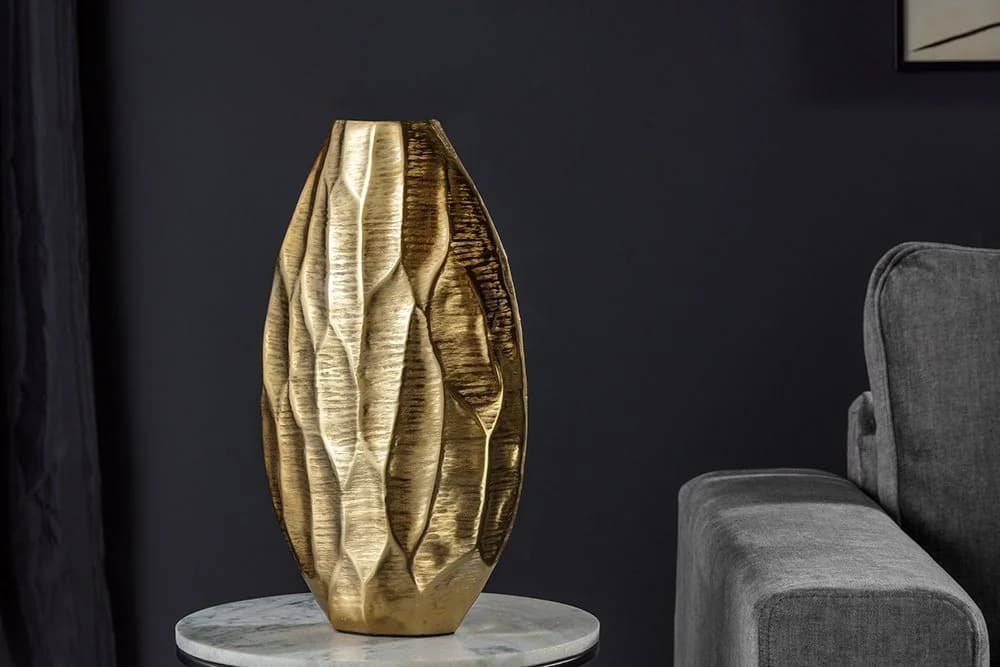 riess-ambiente Tischvase ORGANIC ORIENT 44cm Gold Hammerschlag-Design - Bild 3