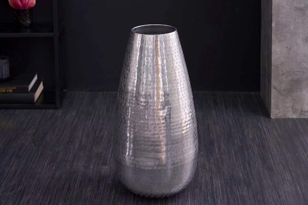 riess-ambiente Bodenvase ORIENT 50cm Silber Hammerschlag-Design - Bild 3