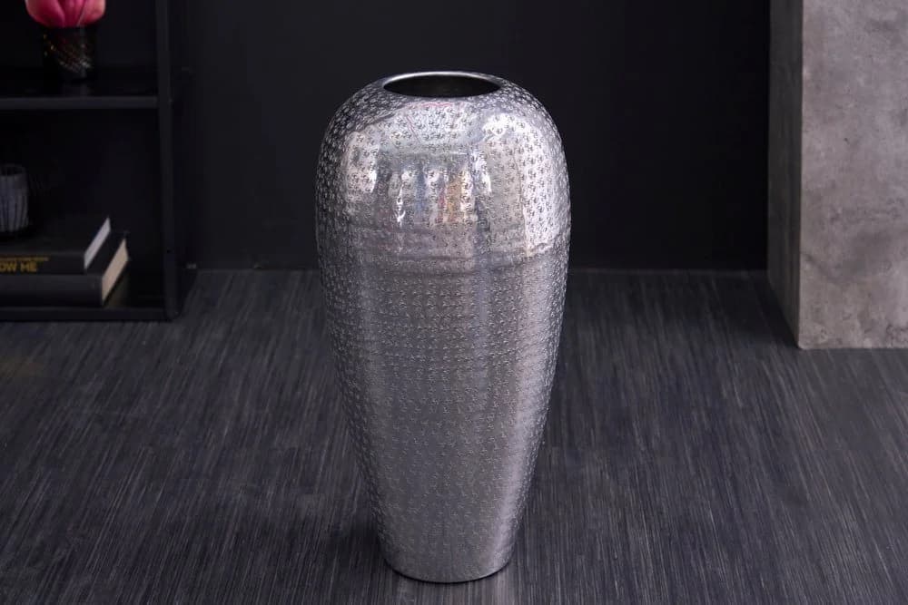 riess-ambiente Bodenvase ORIENTAL 50cm Silber Hammerschlag Design Metall - Bild 3