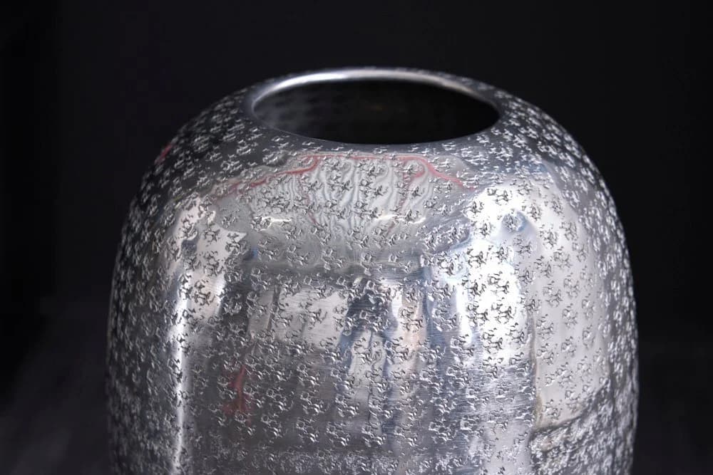 riess-ambiente Bodenvase ORIENTAL 50cm Silber Hammerschlag Design Metall - Bild 5
