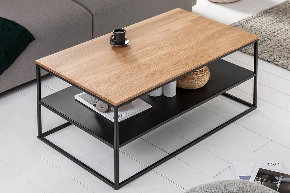 riess-ambiente Couchtisch APARTMENT 95cm Natur Eiche Massivholz - Bild 2