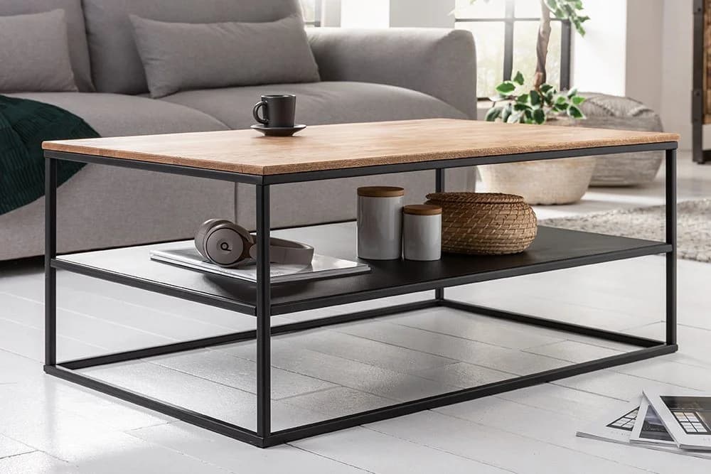 riess-ambiente Couchtisch APARTMENT 95cm Natur Eiche Massivholz - Bild 3