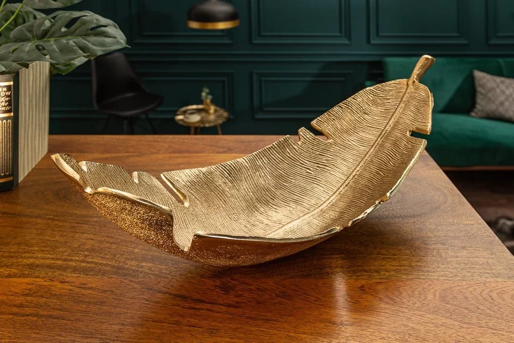 riess-ambiente Dekoschale Gold Leaf 62cm Blatt Design