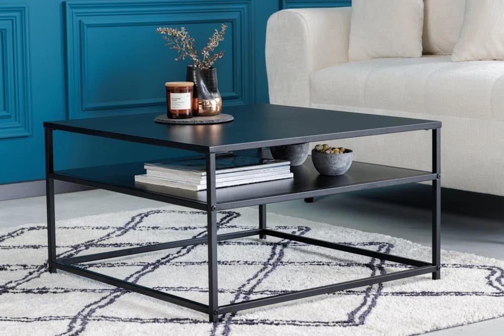 riess-ambiente Couchtisch DURA STEEL Schwarz Metall 2 Ablagen - Bild 3