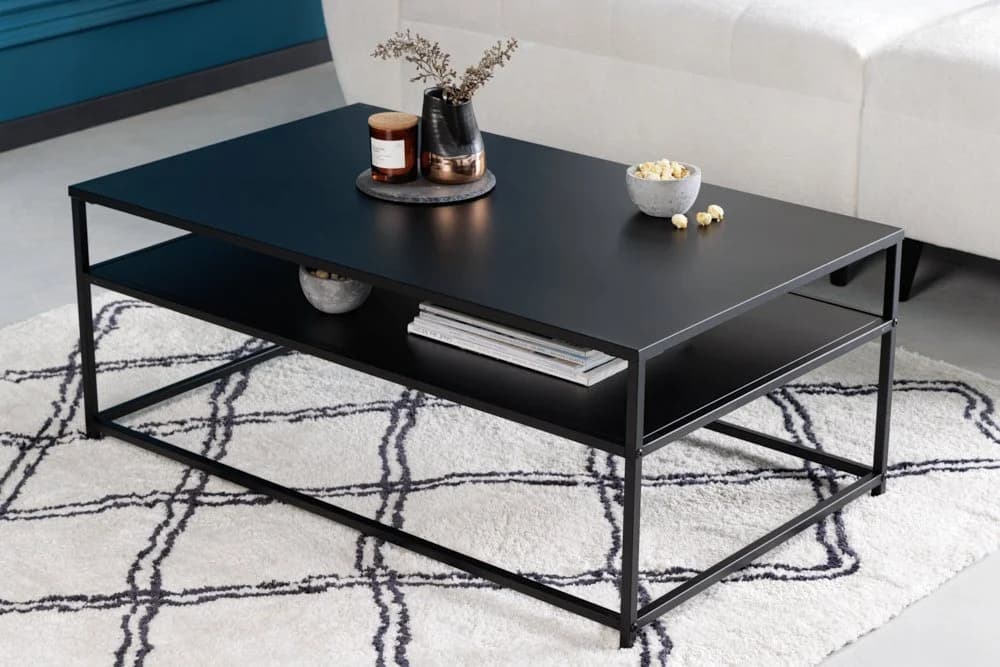 riess-ambiente Couchtisch DURA STEEL Schwarz Metall 2 Ablagen - Bild 2