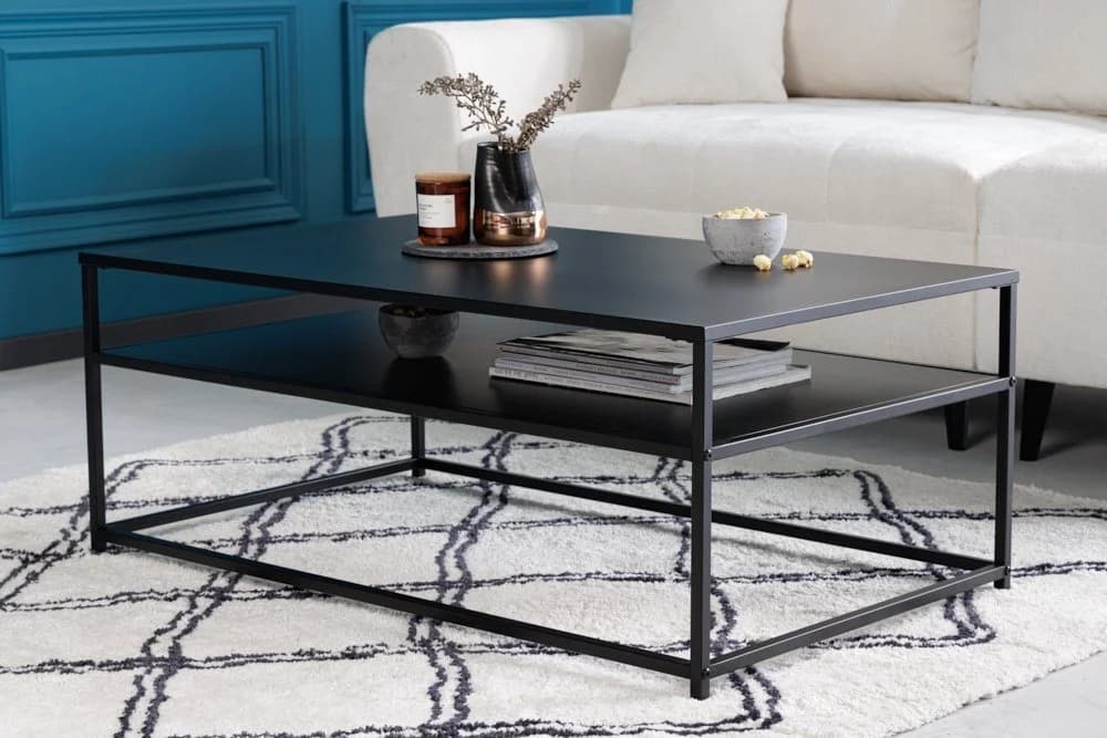 riess-ambiente Couchtisch DURA STEEL Schwarz Metall 2 Ablagen - Bild 3