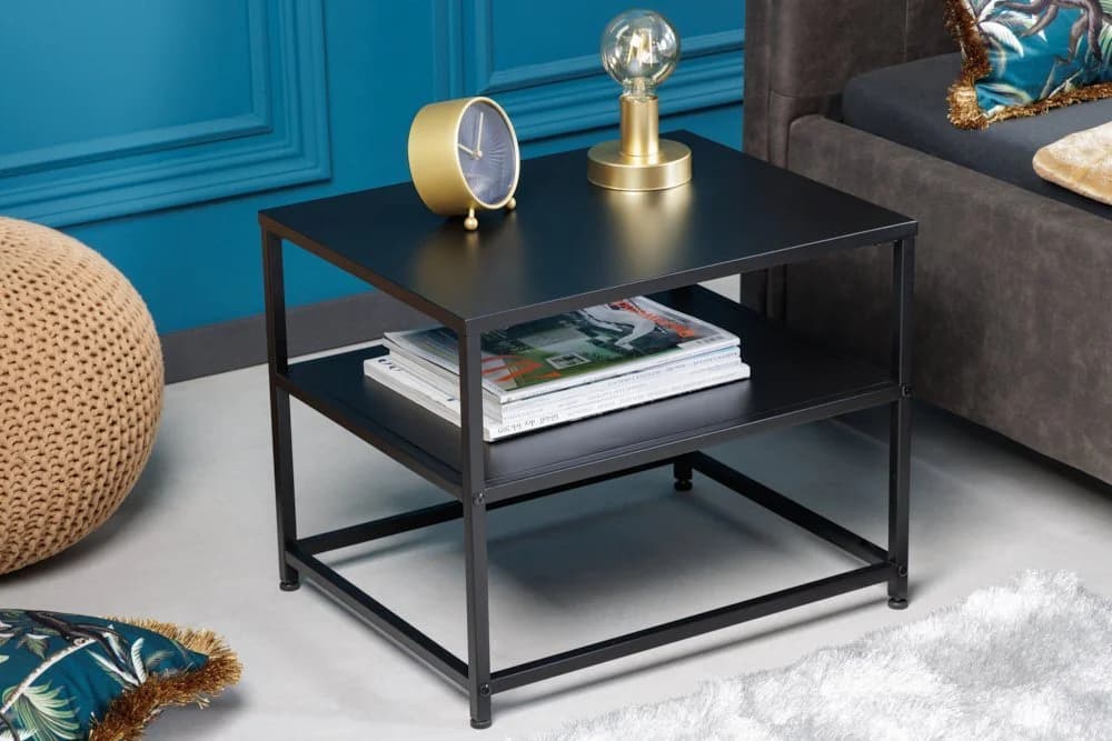 riess-ambiente Beistelltisch DURA STEEL 50cm Schwarz Metall 2 Ablagen - Bild 2