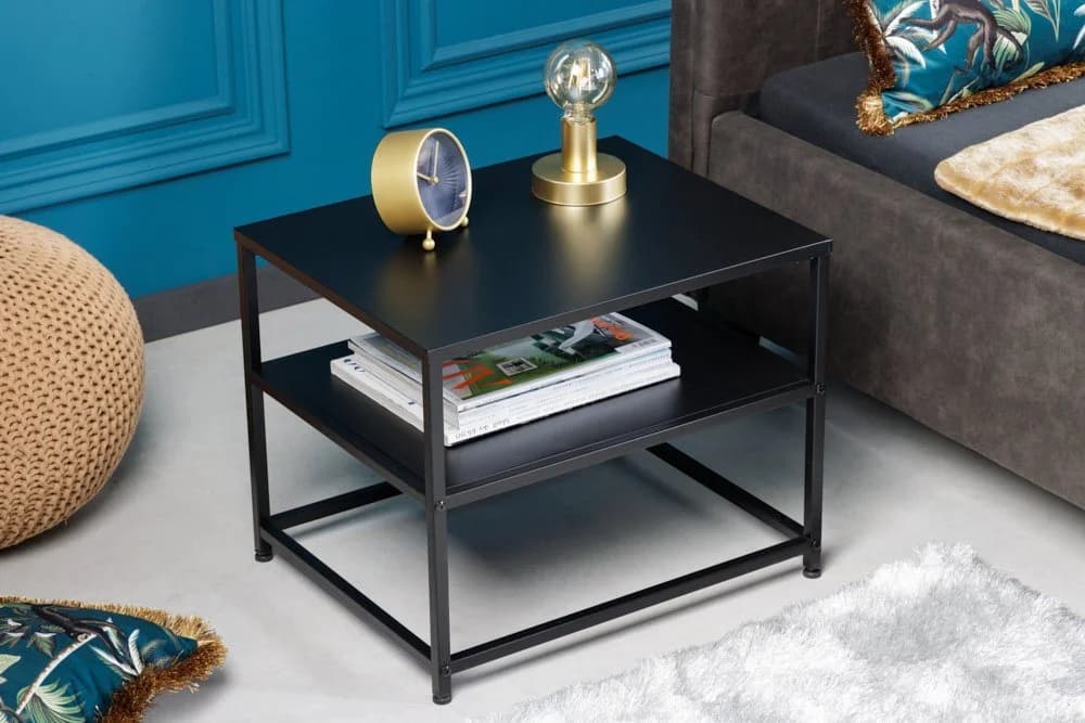 riess-ambiente Beistelltisch DURA STEEL 50cm Schwarz Metall 2 Ablagen - Bild 3