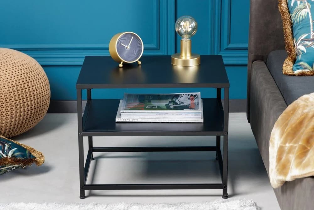 riess-ambiente Beistelltisch DURA STEEL 50cm Schwarz Metall 2 Ablagen - Bild 4