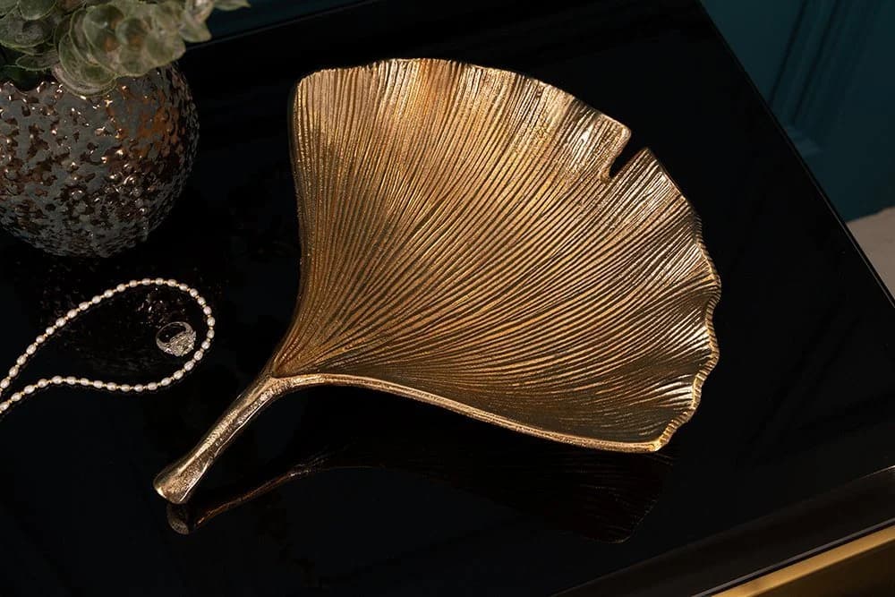 riess-ambiente Dekoschale GINKGO 33cm Gold Metall Handmade - Bild 3
