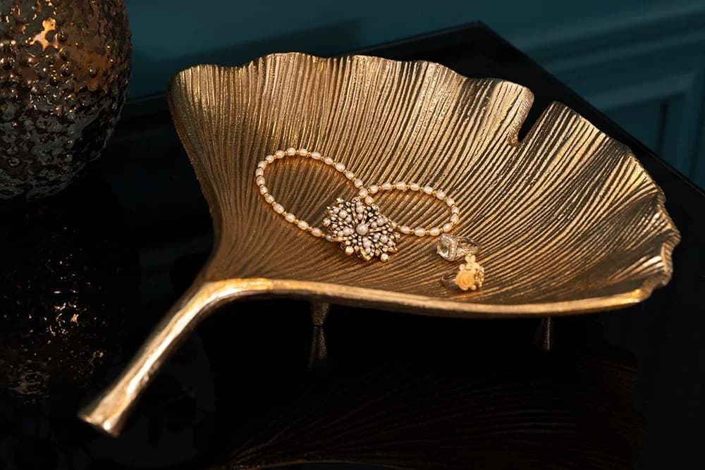 riess-ambiente Dekoschale GINKGO 33cm Gold Metall Handmade - Bild 5