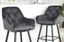 riess-ambiente Barhocker MILANO Grau Schwarz Samt Metallgestell mit Lehne Bild 3