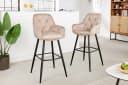 riess-ambiente Barhocker MILANO Champagner/Schwarz Samt mit Lehne Bild 2