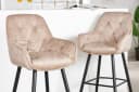 riess-ambiente Barhocker MILANO Champagner/Schwarz Samt mit Lehne Bild 4