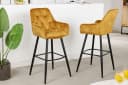 riess-ambiente Barhocker MILANO senfgelb/schwarz Samt Metallgestell mit Lehne Bild 2