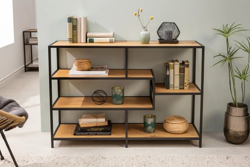 riess-ambiente Standregal SLIM LINE Industrial Design Natur/Schwarz