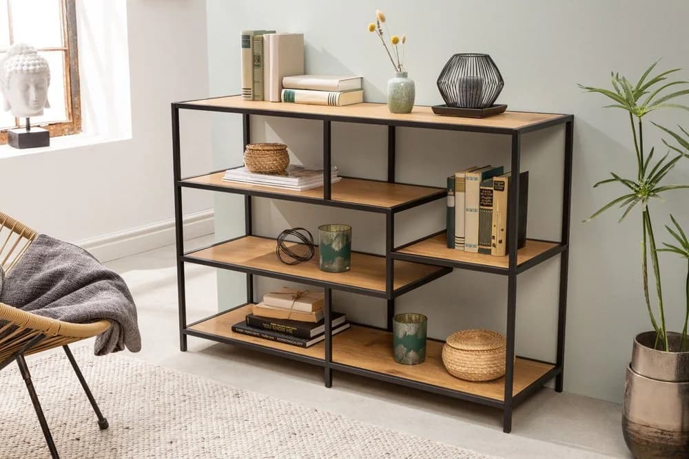 riess-ambiente Standregal SLIM LINE Industrial Design Natur/Schwarz - Bild 2