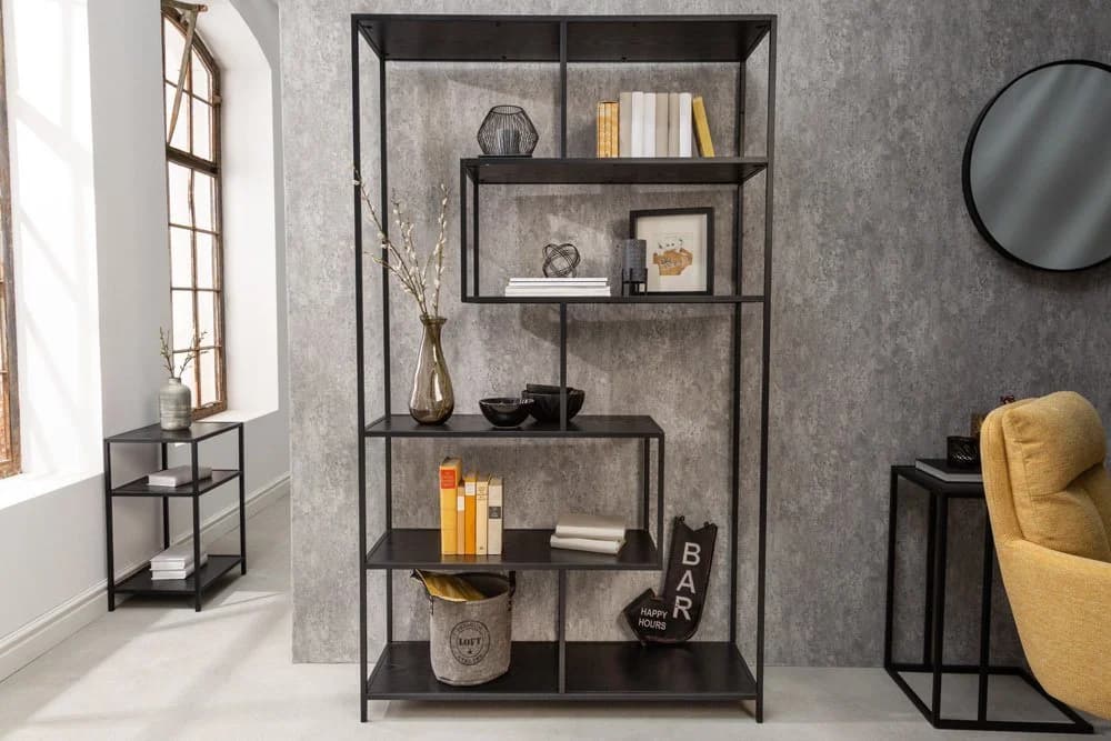 riess-ambiente Bücherregal SLIM LINE 185x114cm Schwarz Industrial