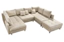 riess-ambiente Wohnlandschaft KENT 305cm Champagner Beige Samt Federkern U-Form Bild 1