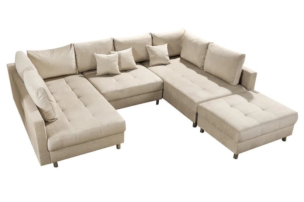 riess-ambiente Wohnlandschaft KENT 305cm Champagner Beige Samt Federkern U-Form