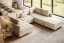 riess-ambiente Wohnlandschaft KENT 305cm Champagner Beige Samt Federkern U-Form Bild 2