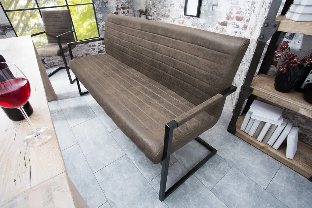 riess-ambiente Sitzbank LOFT Taupe/Schwarz Industrial Design