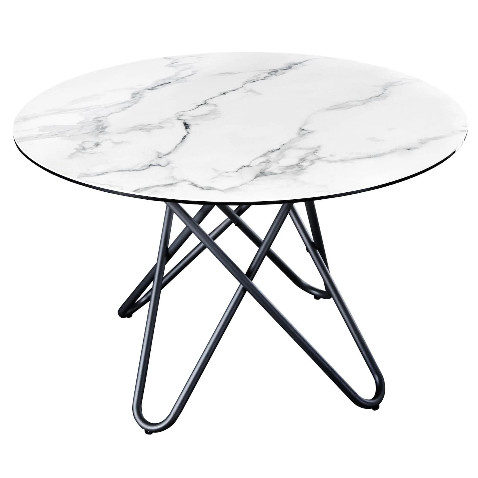 riess-ambiente Esstisch ELLIPSE 120cm Keramik Marmor Optik Hairpin Legs