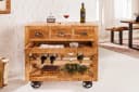 riess-ambiente Servierwagen BODEGA 86cm Natur/Mangoholz Weinregal Barschrank Bild 3