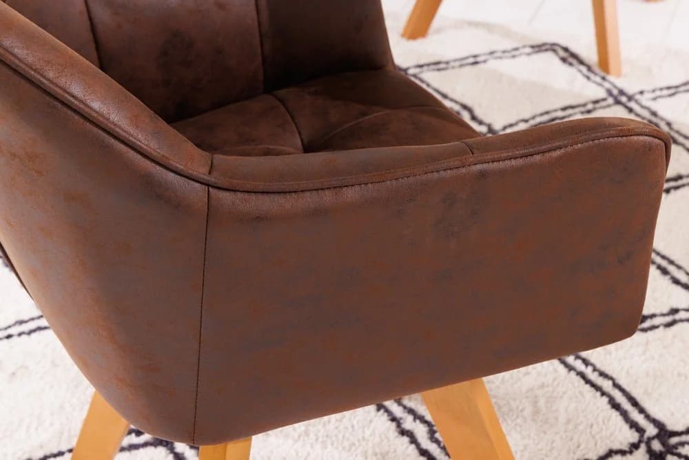 riess-ambiente Esszimmerstuhl LOFT antik braun – Microfaser, drehbar, Buchenholz - Bild 5