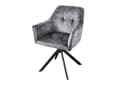 riess-ambiente Esszimmerstuhl LOFT Dunkelgrau Samt Drehbar mit Armlehne Bild 2