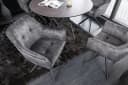 riess-ambiente Esszimmerstuhl LOFT Dunkelgrau Samt Drehbar mit Armlehne Bild 3