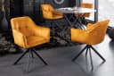 riess-ambiente Esszimmerstuhl LOFT Senfgelb Samt Drehbar Metall Bild 4