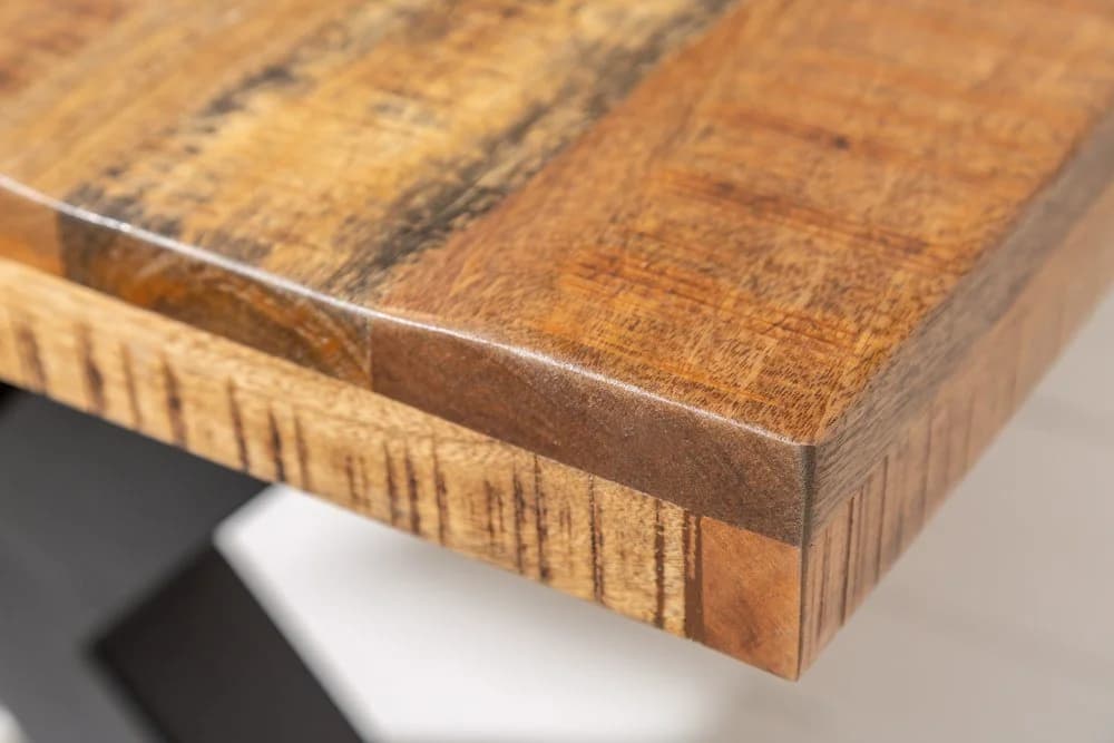 riess-ambiente Esstisch IRON CRAFT Mangoholz massiv X-Gestell Eisen Industrial - Bild 5