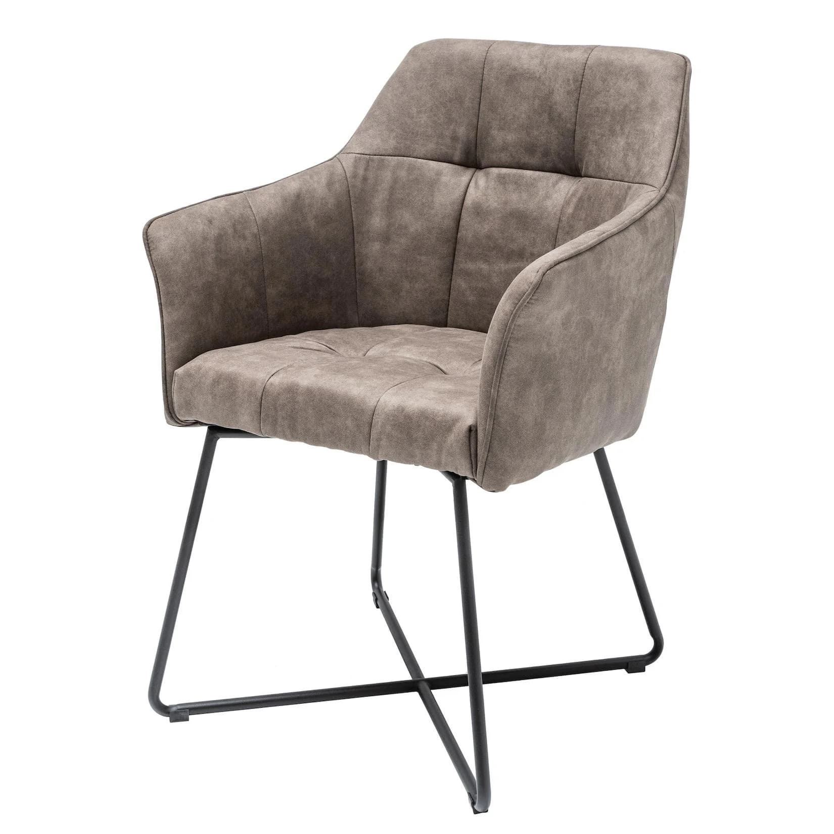 riess-ambiente Stuhl LOFT Microfaser vintage taupe mit Armlehne