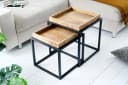 riess-ambiente Beistelltisch SERVITEUR 2er Set Natur/Schwarz Industrial Design Bild 1