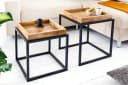 riess-ambiente Beistelltisch SERVITEUR 2er Set Natur/Schwarz Industrial Design Bild 2