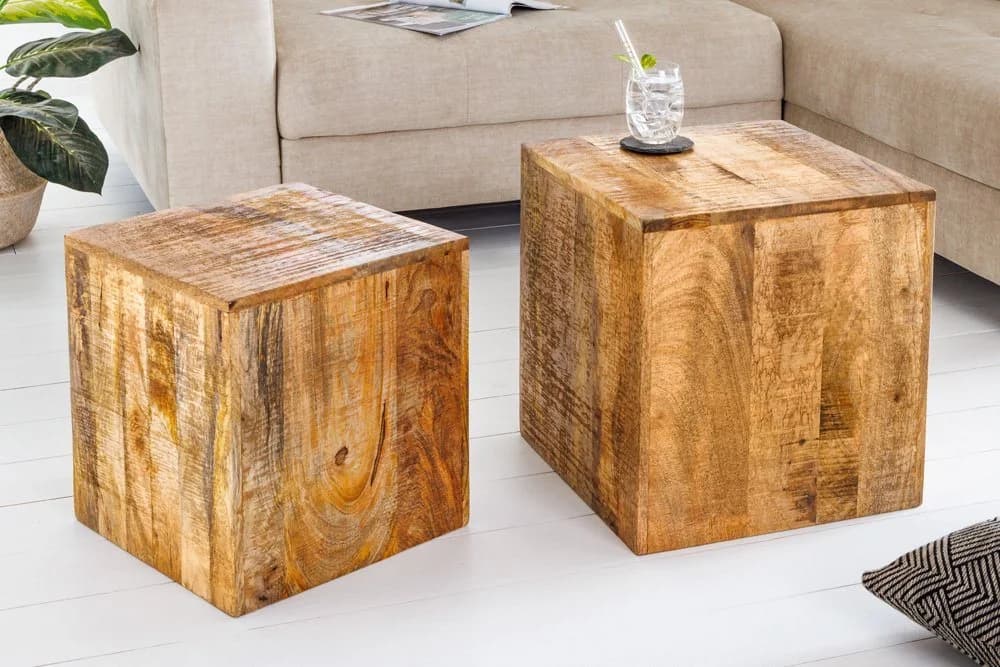riess-ambiente Beistelltisch Set CURACAO Mango-Massivholz Braun