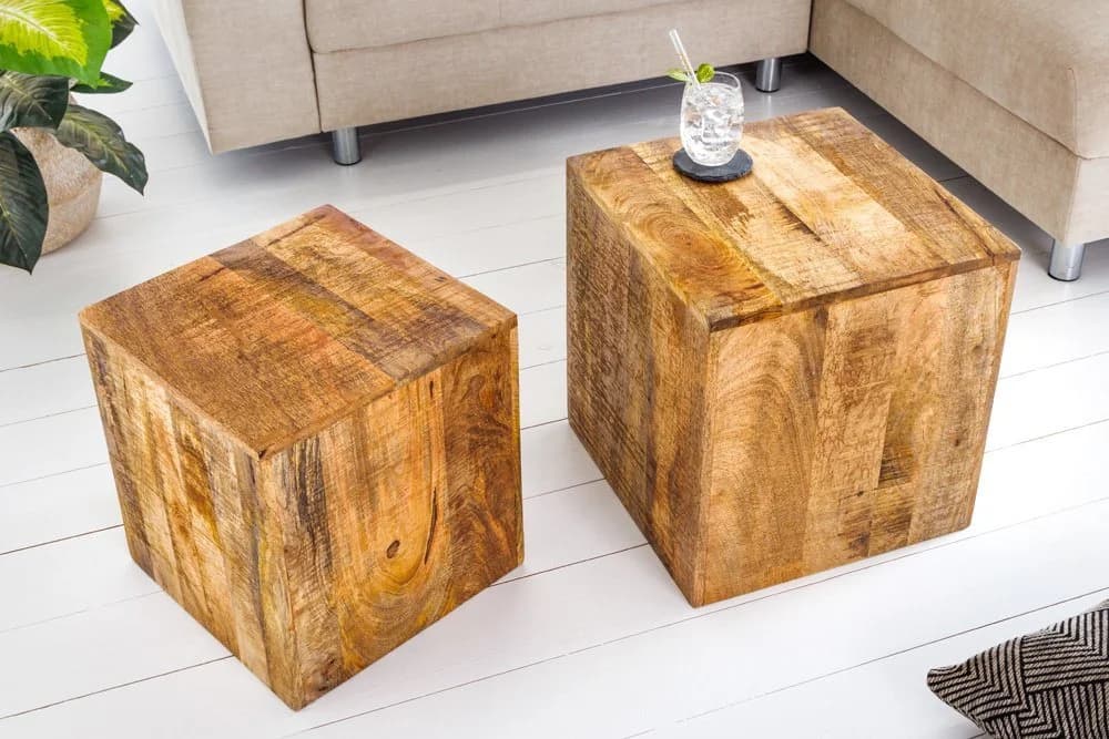 riess-ambiente Beistelltisch Set CURACAO Mango-Massivholz Braun - Bild 2