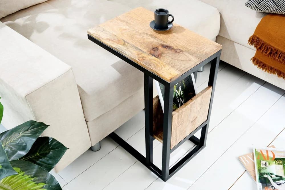 riess-ambiente Beistelltisch CONCIERGE Natur/Schwarz mit Zeitschriftenablage - Bild 3
