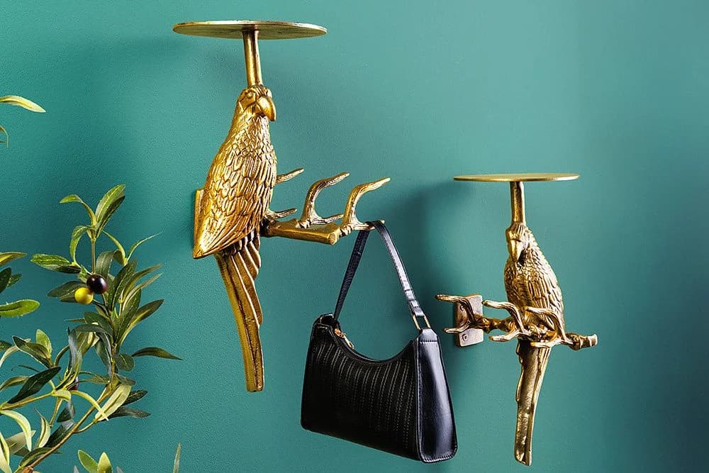 RIESS Ambiente Wandgarderobe WILDLIFE BIRDS 45cm Gold 2er Set - Bild 2