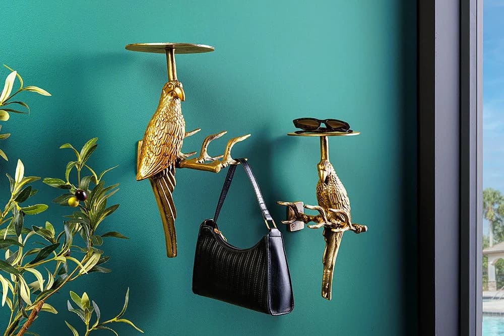 RIESS Ambiente Wandgarderobe WILDLIFE BIRDS 45cm Gold 2er Set - Bild 3