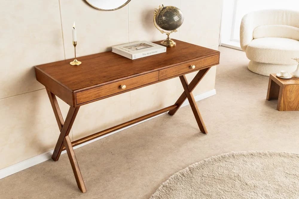 riess-ambiente Konsolentisch SECRETARIO 110cm Braun Akazie-Echtholzfurnier X-Gestell - Bild 2