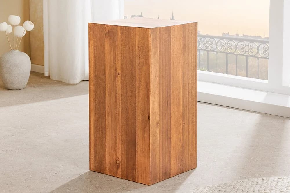 riess-ambiente Beistelltisch COLUMNA 50cm Braun Akazien-Massivholz Pflanzenständer - Bild 3