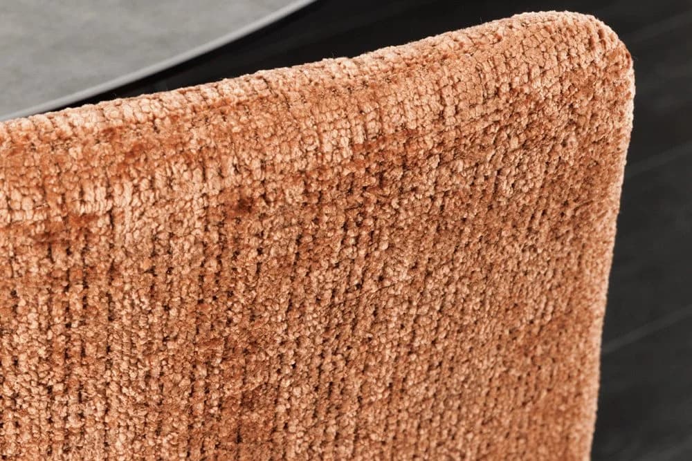 riess-ambiente Esszimmerstuhl TRES CHIC Rost-Braun/Schwarz Chenille Metallbeine Retro gepolstert - Bild 5